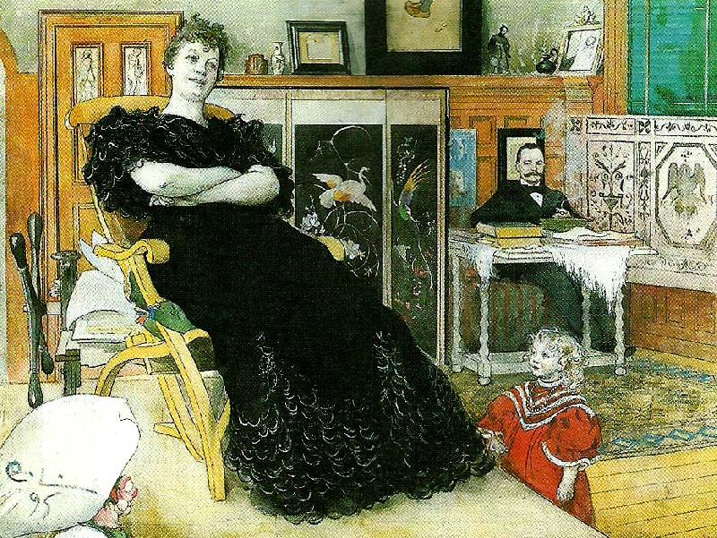 Carl Larsson anna norrie med familj oil painting image